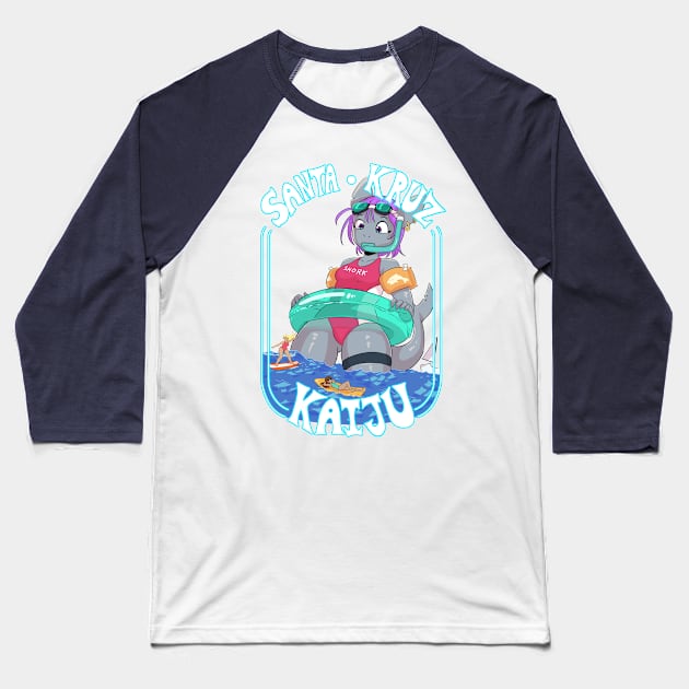 Sharky Kaiju Baseball T-Shirt by guncannongirl